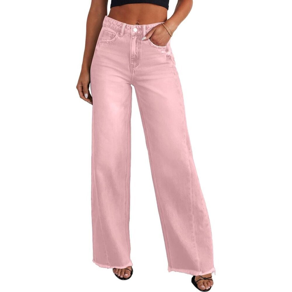 Wide Leg Jeans for Women High Waisted Denim Palazzo Pants with Pockets